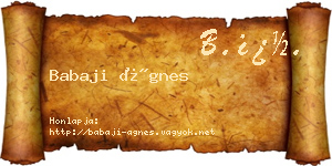 Babaji Ágnes névjegykártya